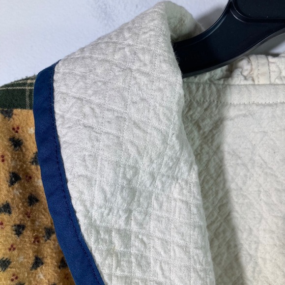 Womens Handmade Patchwork‎ Quilted Flannel Jacket M Snowman Stars - Picture 7 of 8